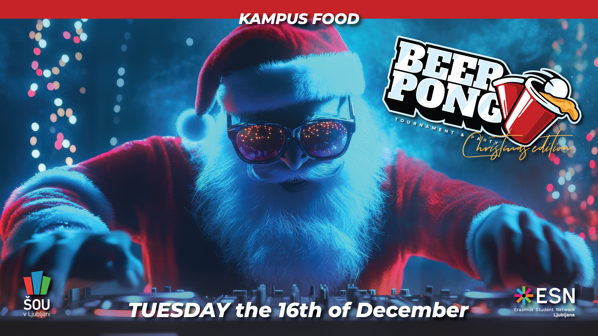Erasmus Christmas beer pong party