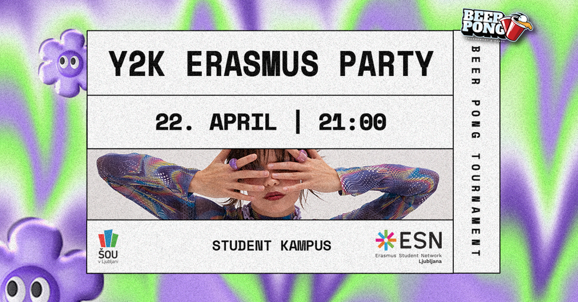 Y2K Erasmus beer pong party